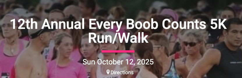Every Boob Counts 5K Run/Walk Banner